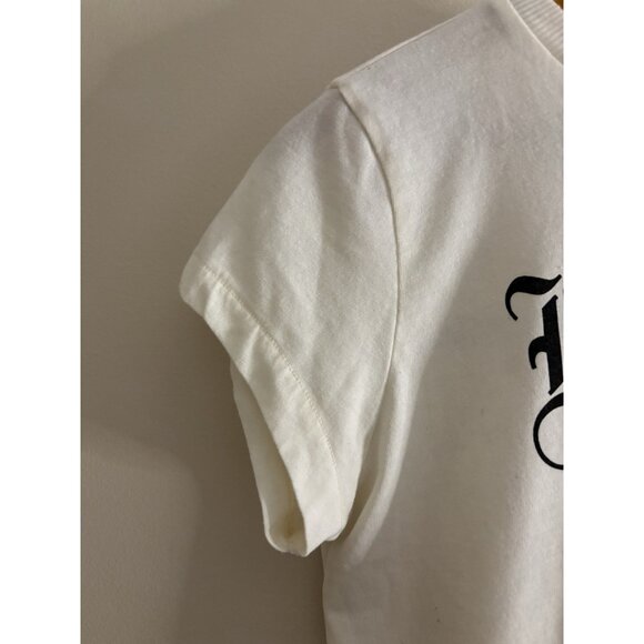 Ed Hardy Flame Skull Cropped Baby T-Shirt White Size Large 90s Sexy Tattoo - Picture 4 of 11